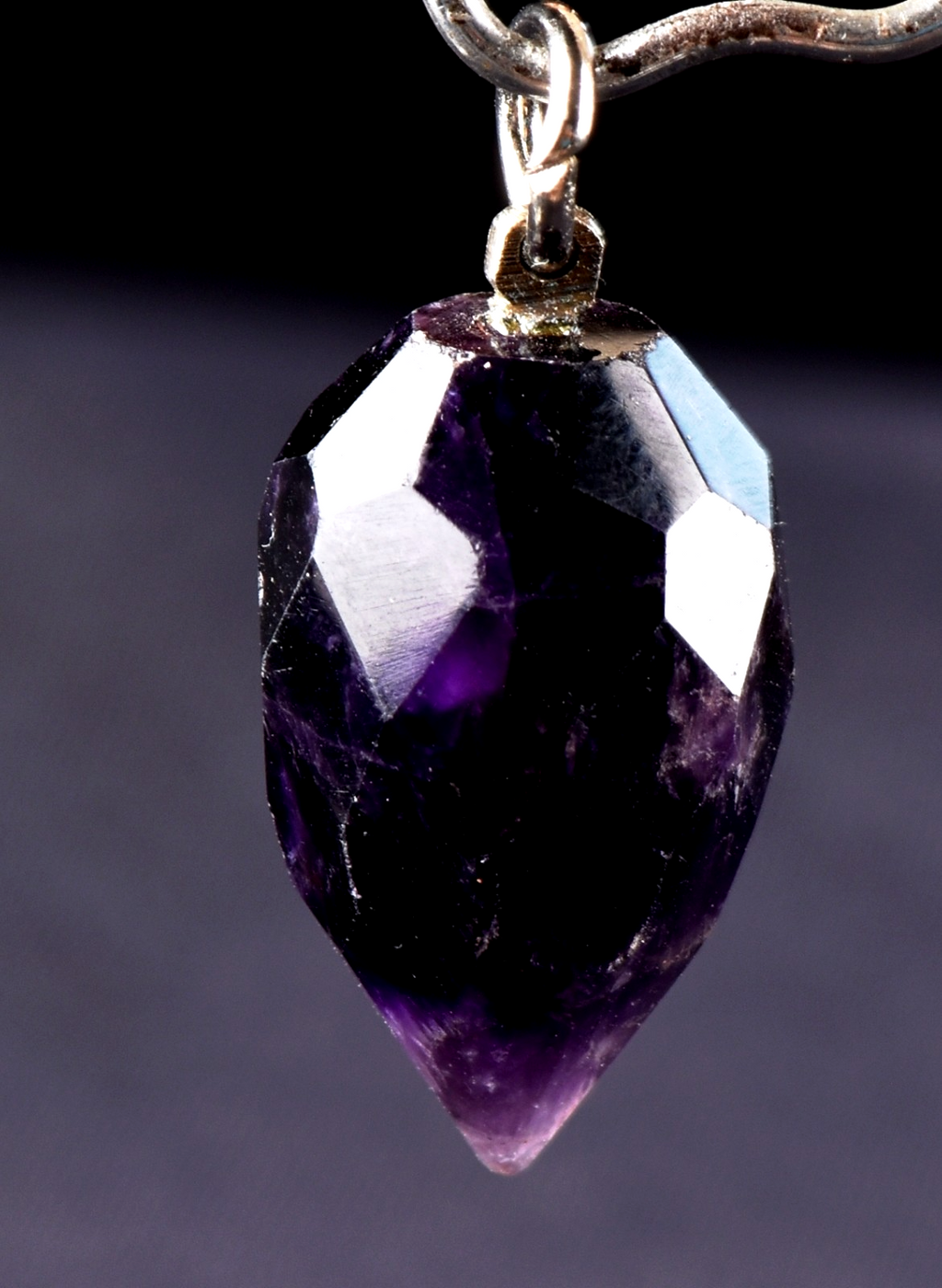dark amethyst  pendant supporting healthy sleep cycle reflects negativity# 8281