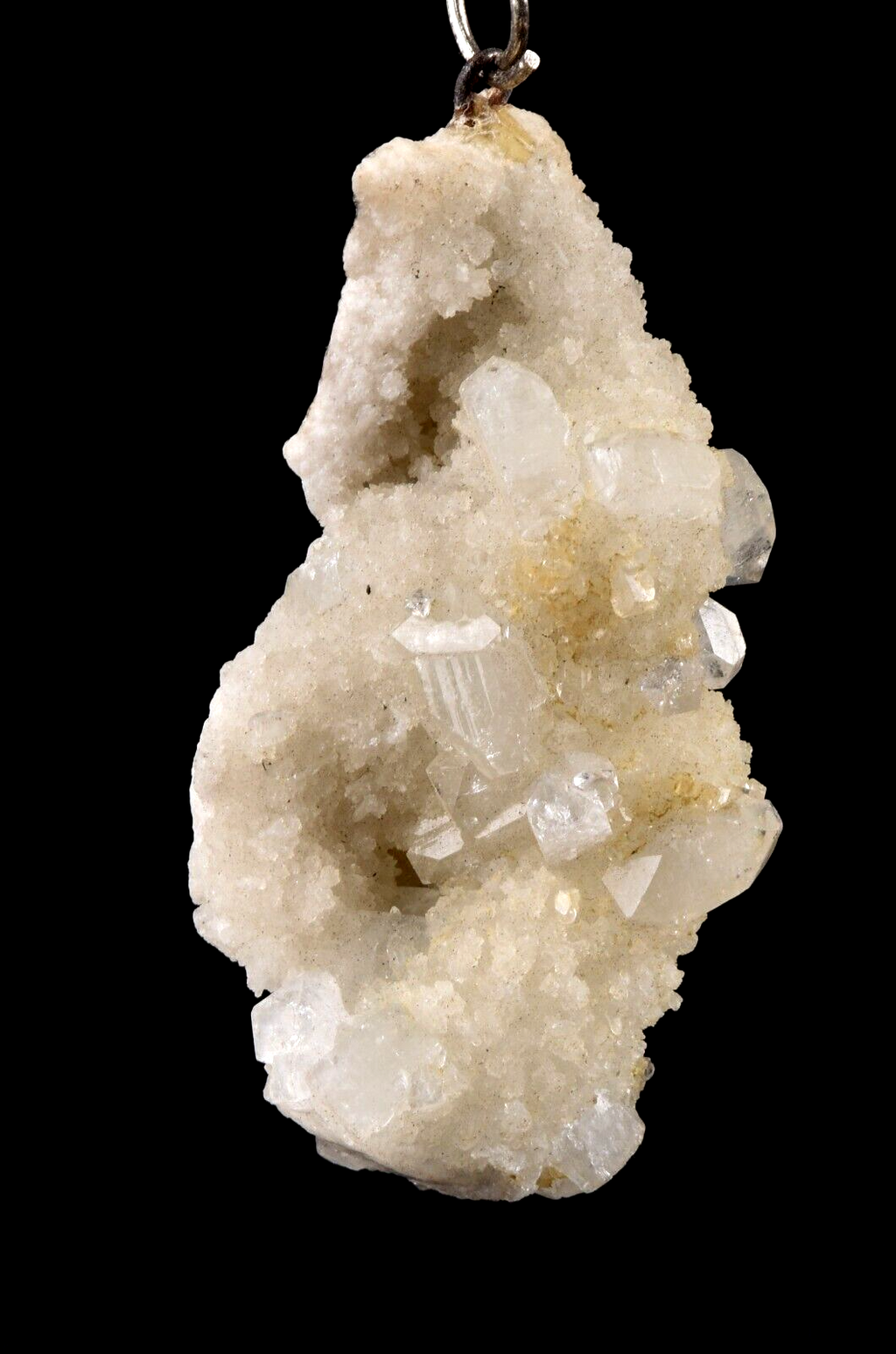 sparkling  Apophyllite on quartz pendant  psychic direction and guidance #7545
