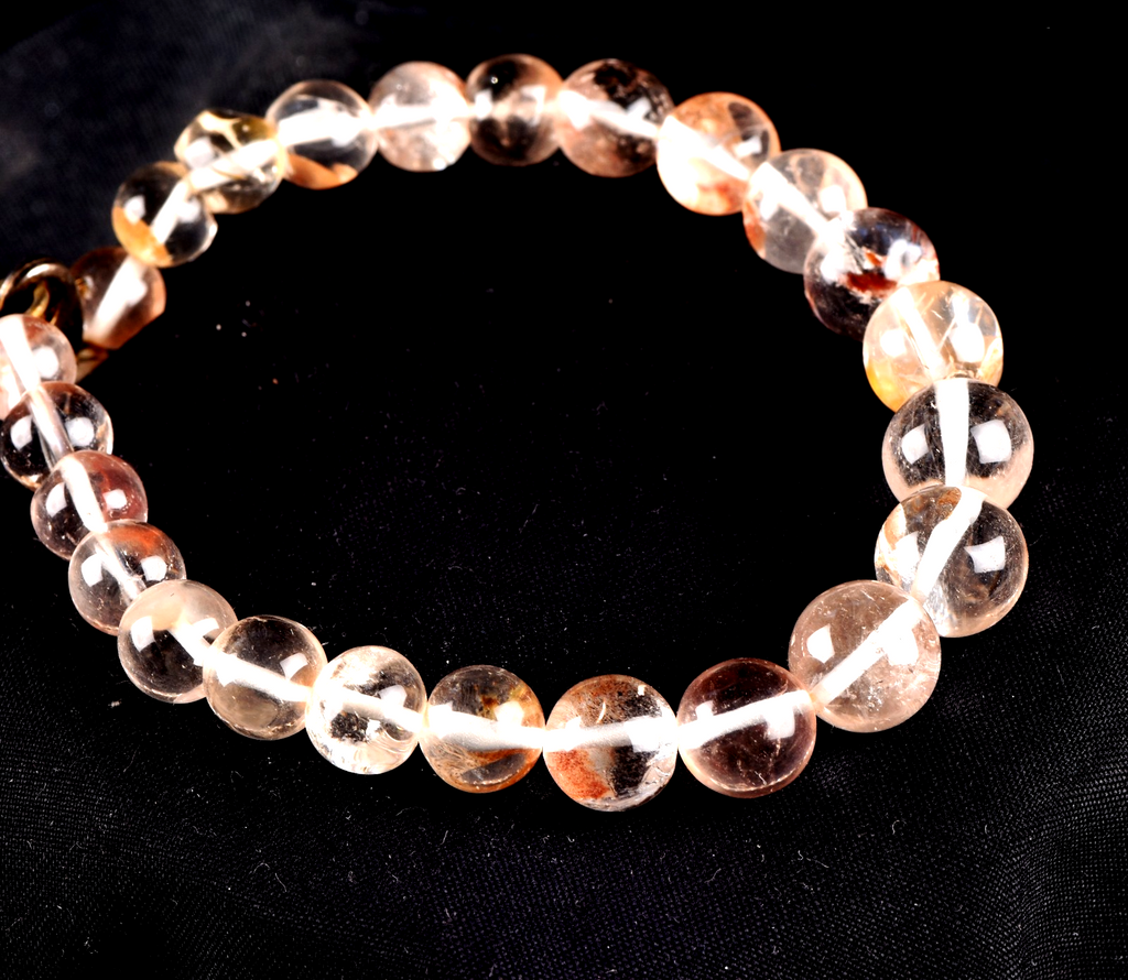 satyaloka Red Azeztullite  agnitite crystal bracelet  #8115