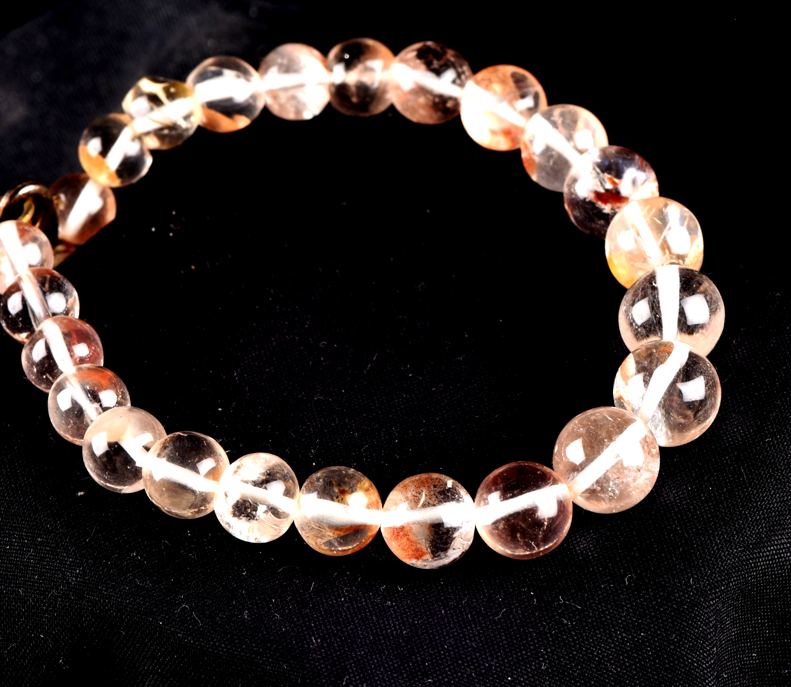 satyaloka Red Azeztullite  agnitite crystal bracelet  #8115