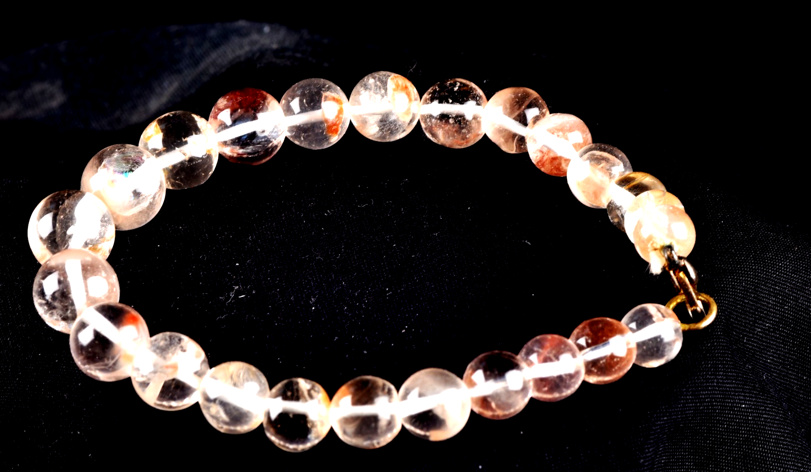satyaloka Red Azeztullite  agnitite crystal bracelet  #8115