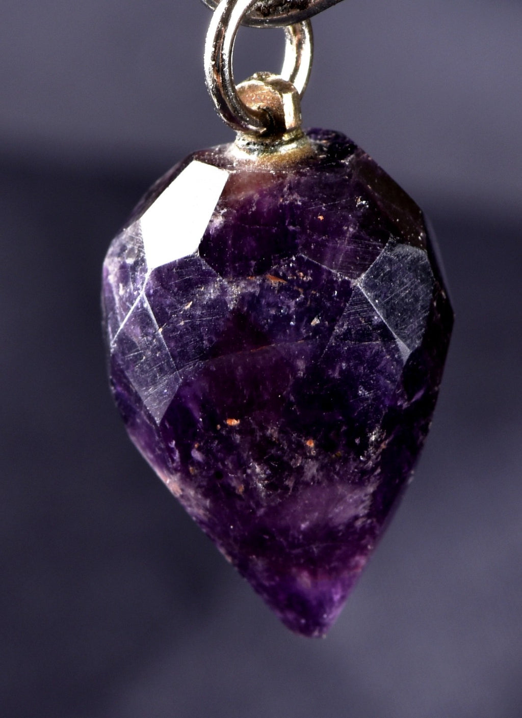 dark amethyst  pendant supporting healthy sleep cycle reflects negativity# 8269
