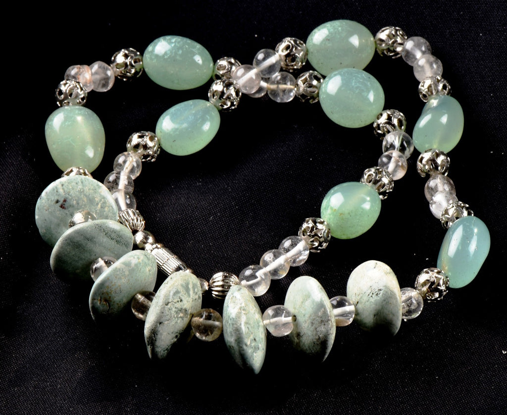 satyaloka aventurian turquoise necklace   protects  thefts, accidents, #6853