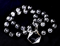 satyaloka   10 mm faceted +karungali necklace with Hexagonal Star 8077