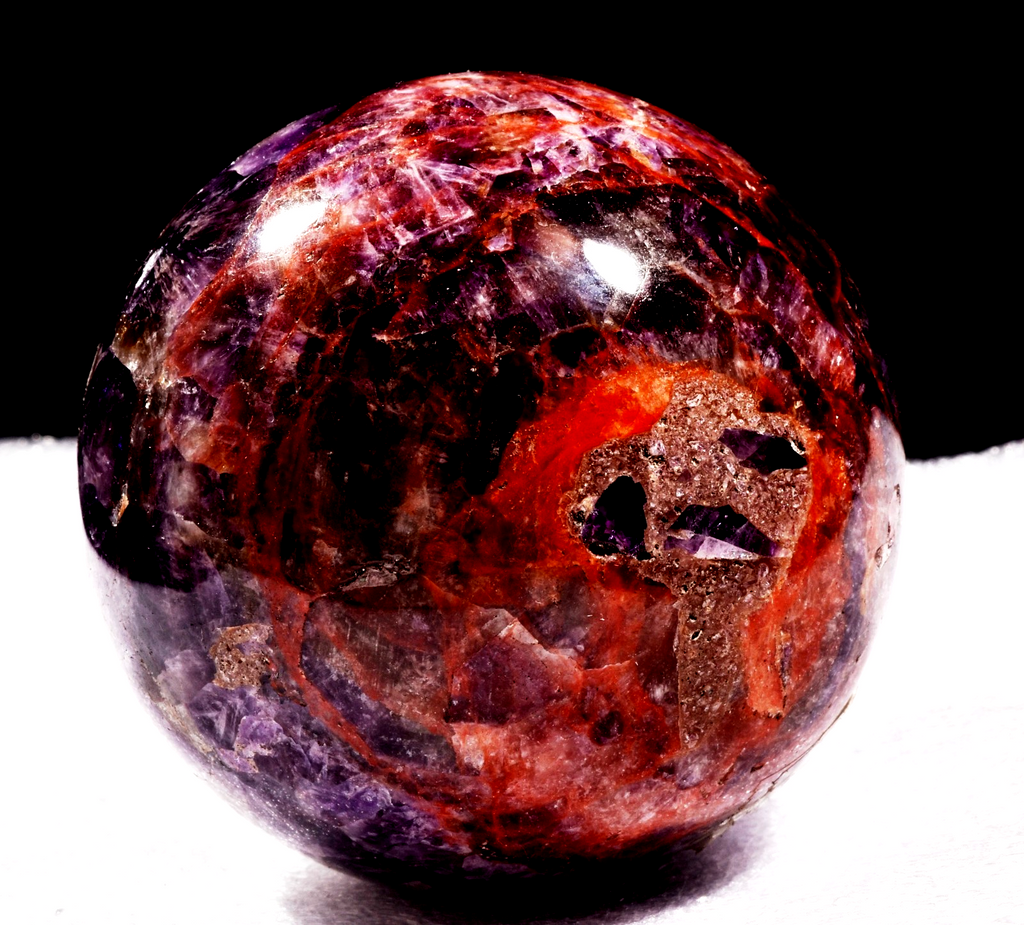 Super 7 melody stone ''evil eye'' chevron  rare  sphere for your altar  #1006