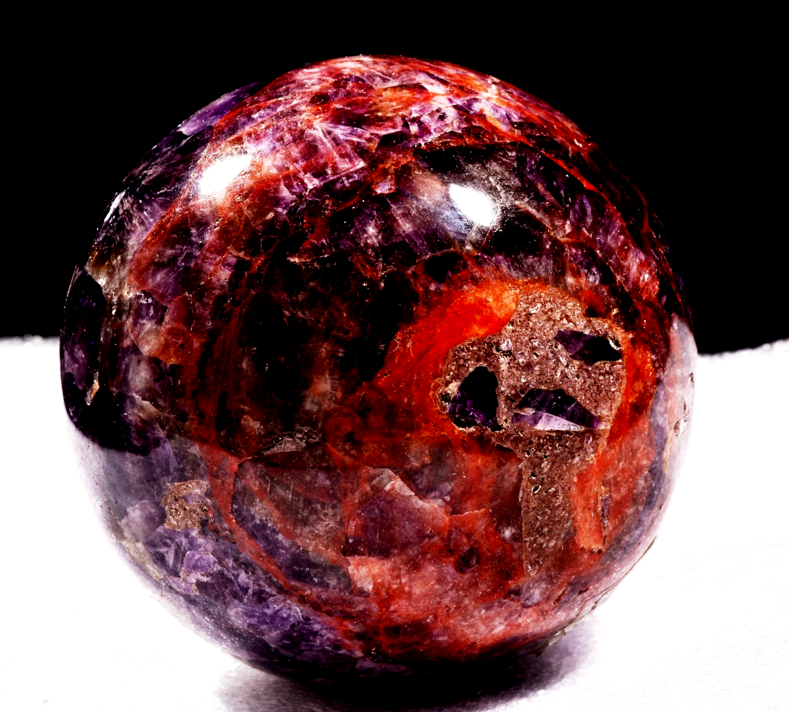Super 7 melody stone ''evil eye'' chevron  rare  sphere for your altar  #1006