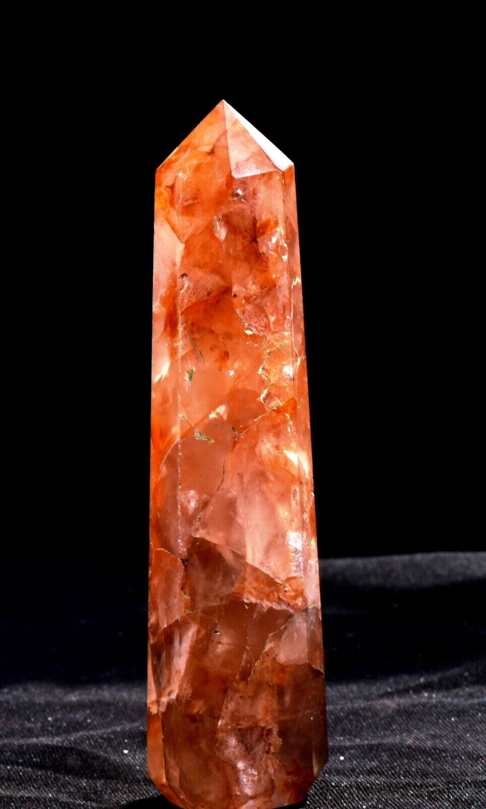 Himalayan Red Azeztullite  agnitite crystal obelisk infusion of divine fire#7422