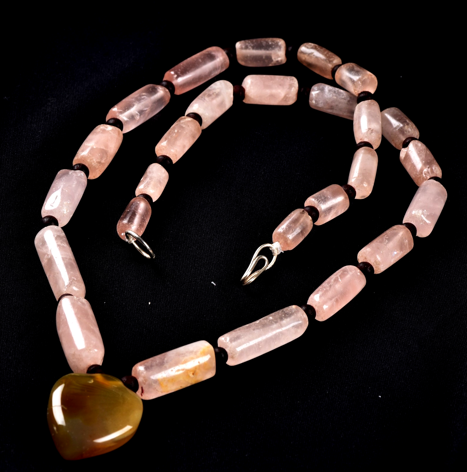 rose quartz unconditional love.   self-forgiveness and acceptance necklace #7895