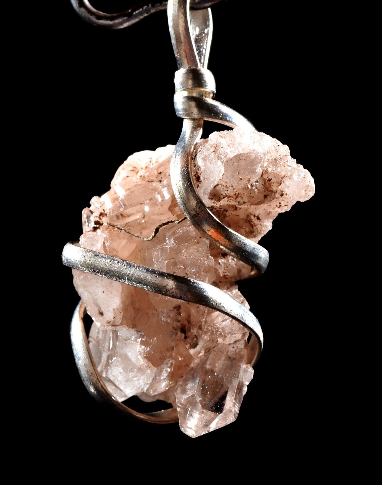 Himalayan lemurian with key wire  pendant essence of soul mate #1019
