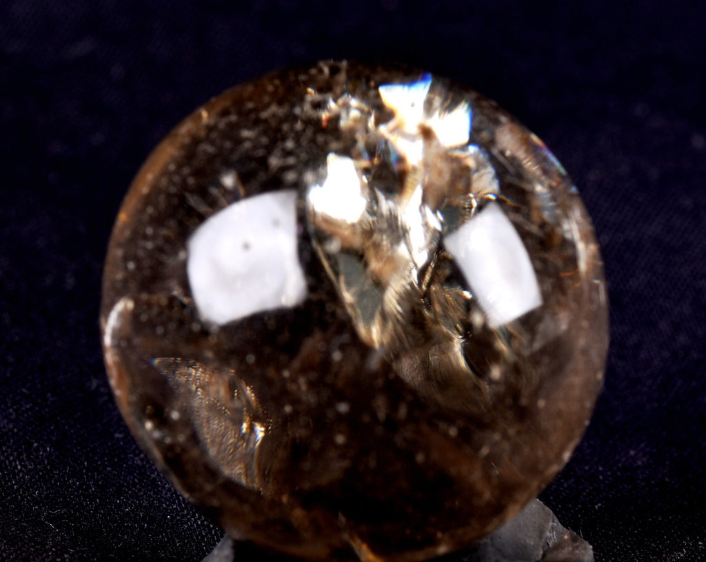 satyaloka  golden   quartz  scrying  sphere meditation rainbow fairies  # 7689
