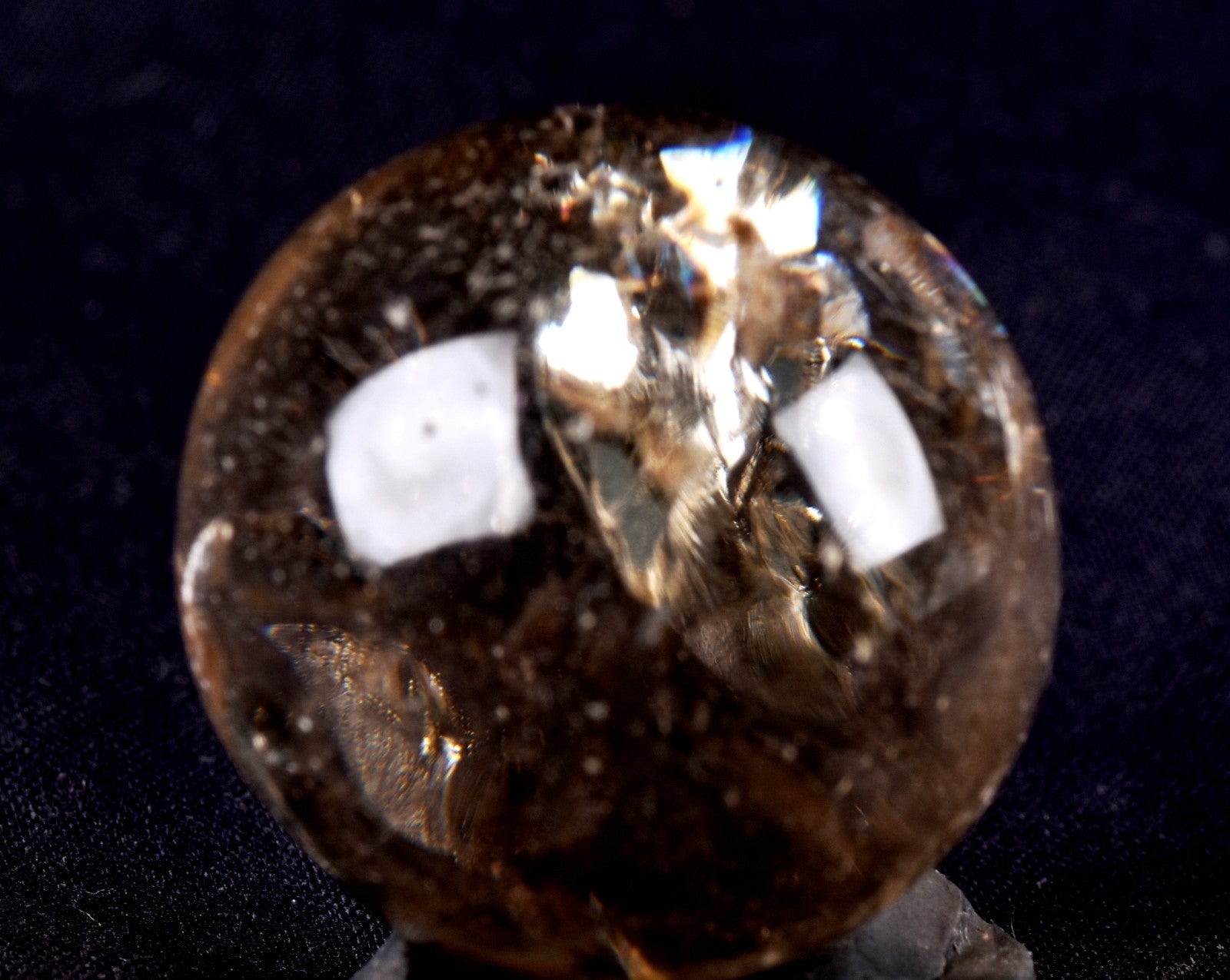 satyaloka  golden   quartz  scrying  sphere meditation rainbow fairies  # 7689