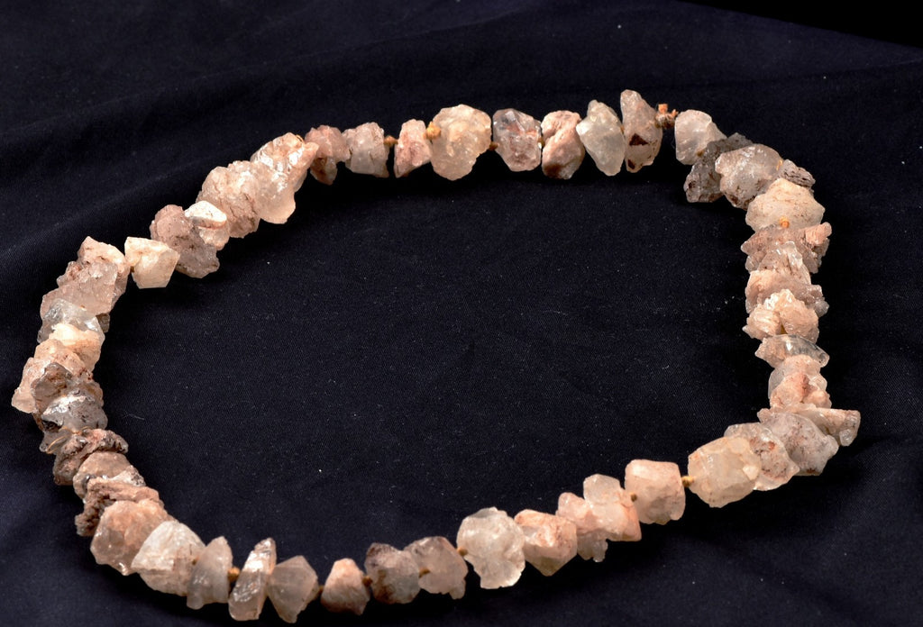 Nirvana quartz Himalayan  growth interference  pink   ice quartz necklace #8147