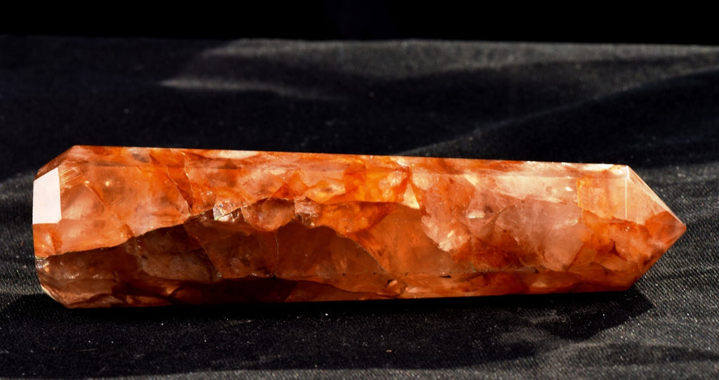 Himalayan Red Azeztullite  agnitite crystal obelisk infusion of divine fire#7422