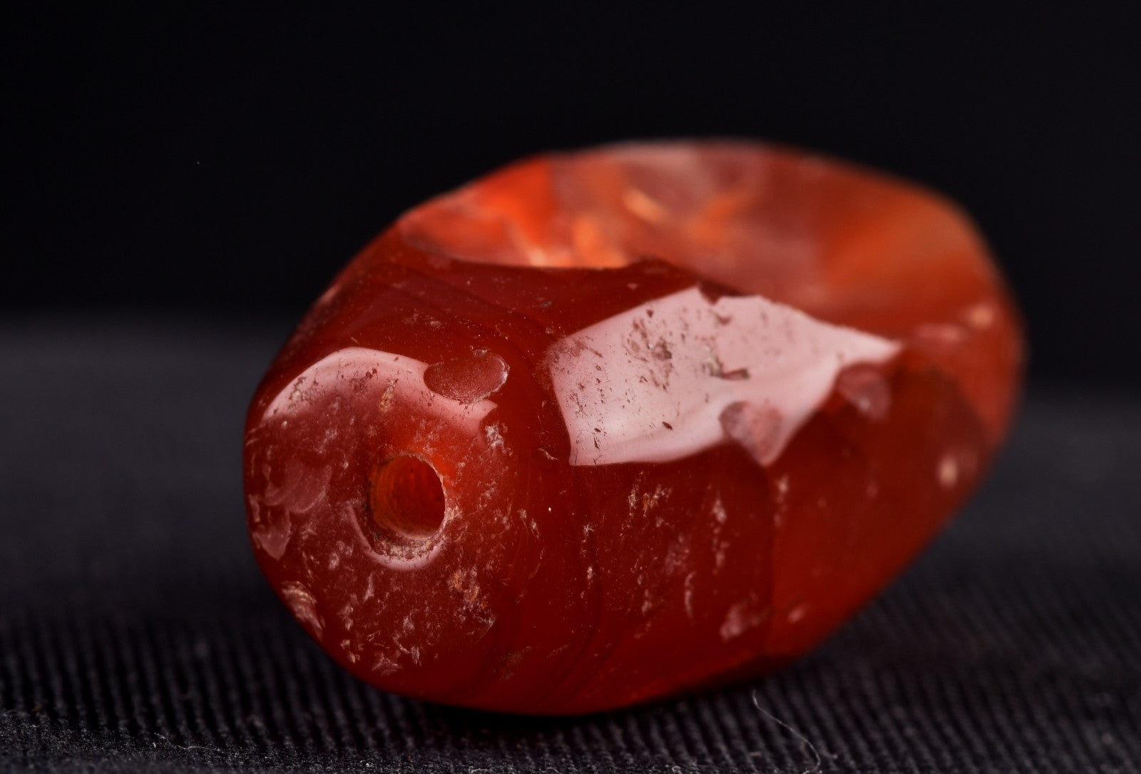 old mystic Carnelian pema raka  bead ''sanctified scar'', medicine man # 8097