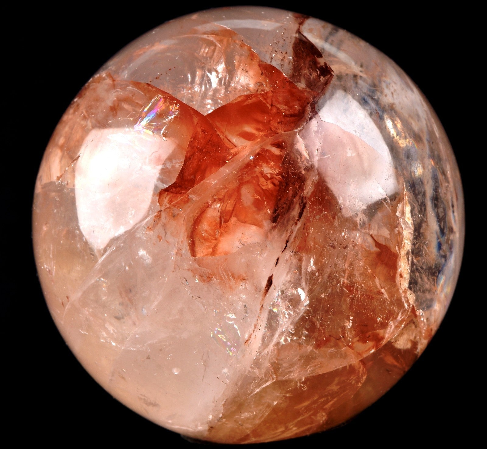 Himalayan Red Azeztullite  agnitite crystal sphere infusion of divine fire #7872