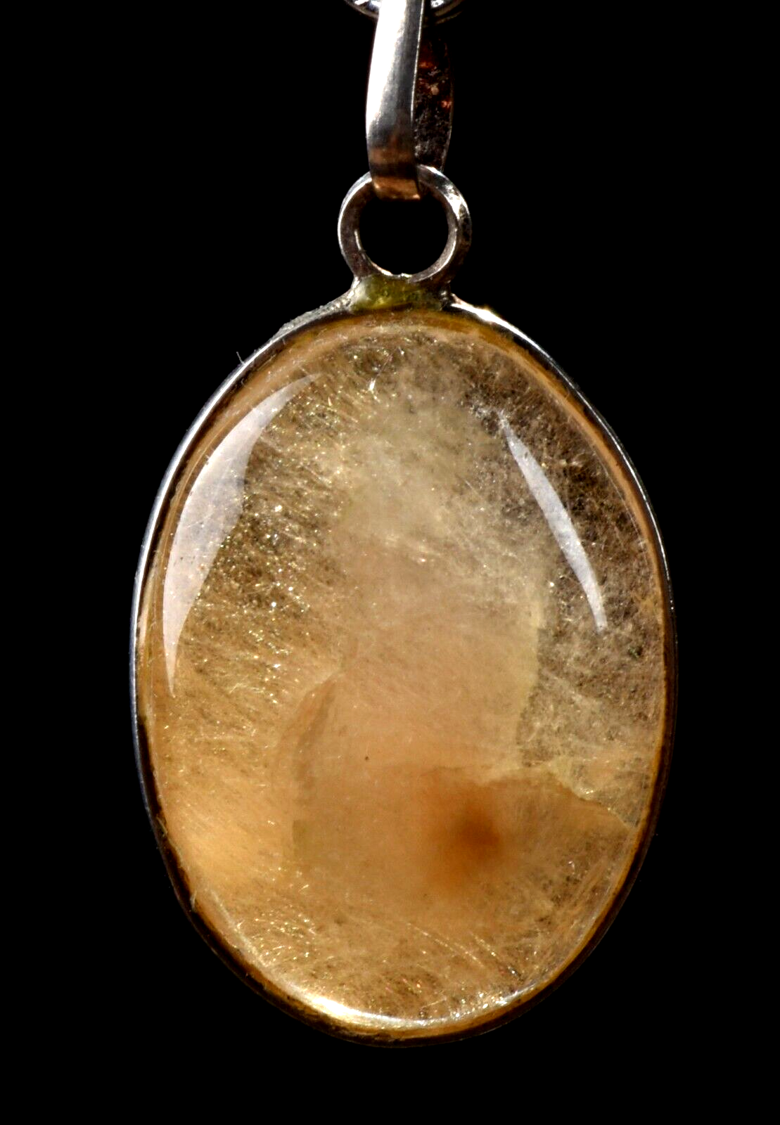 Golden  rutile  mystic pendant  cleans aura,scrying,removes negative energy#7489