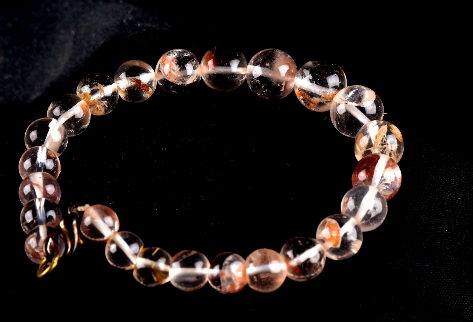 satyaloka Red Azeztullite  agnitite crystal bracelet  #8115