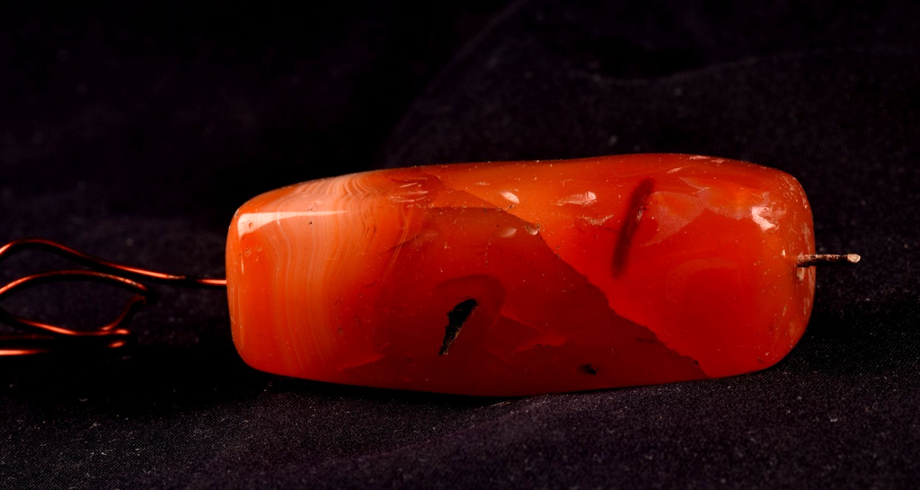 old  pema raka carnelian  sulemani  dzi/bhaisajyaguru/ senctified bead  #8054