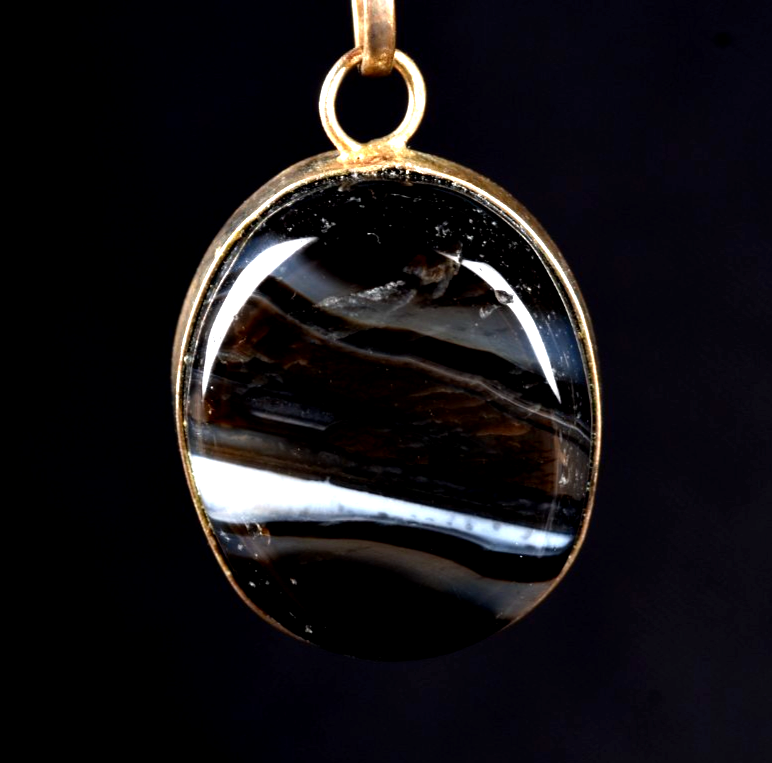 Sulemani ''evil eye'' mystic stone pendant  luck wealth protection shaman  #8038