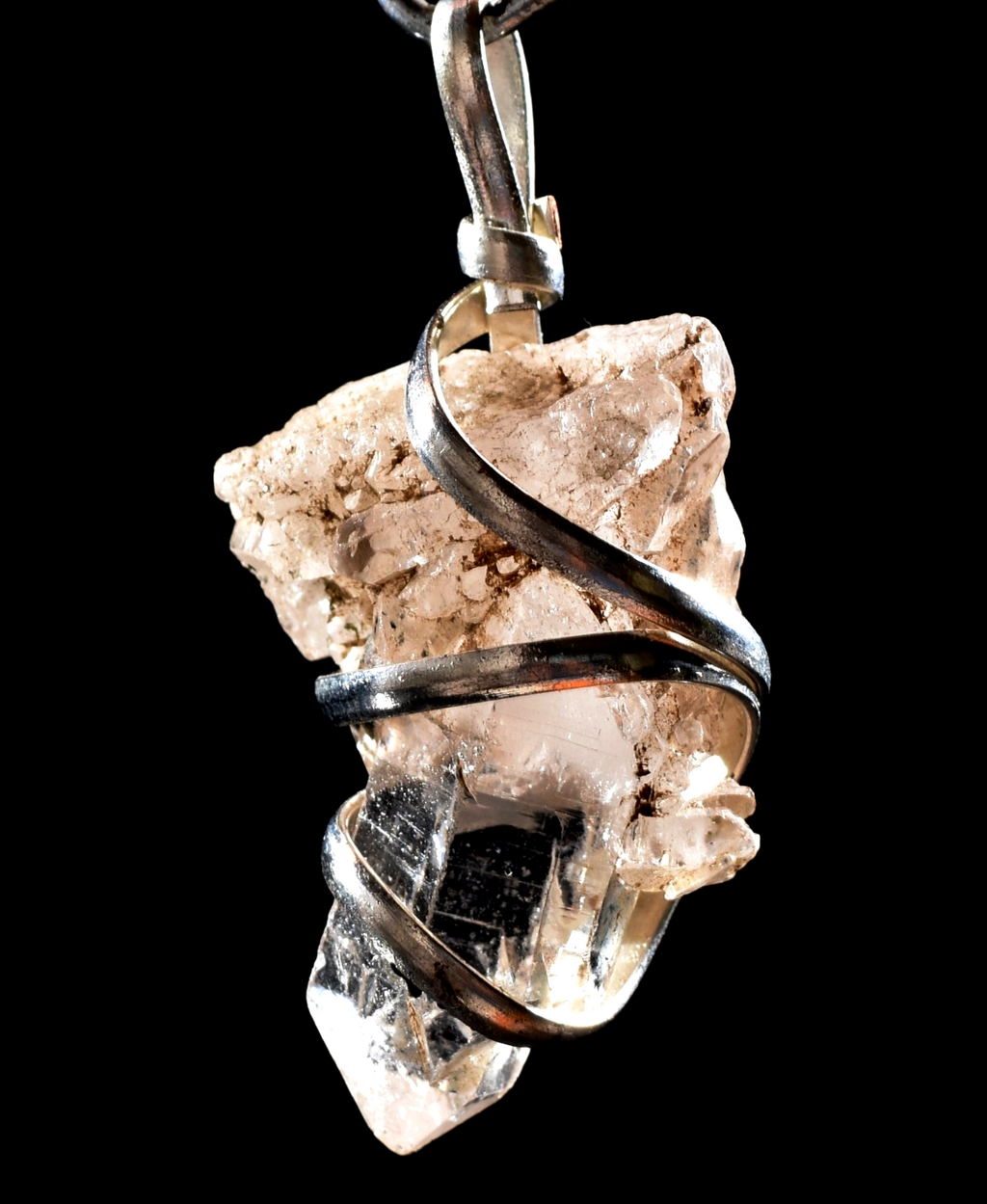 Himalayan lemurian alien multi termination with key wire  pendant  #1030