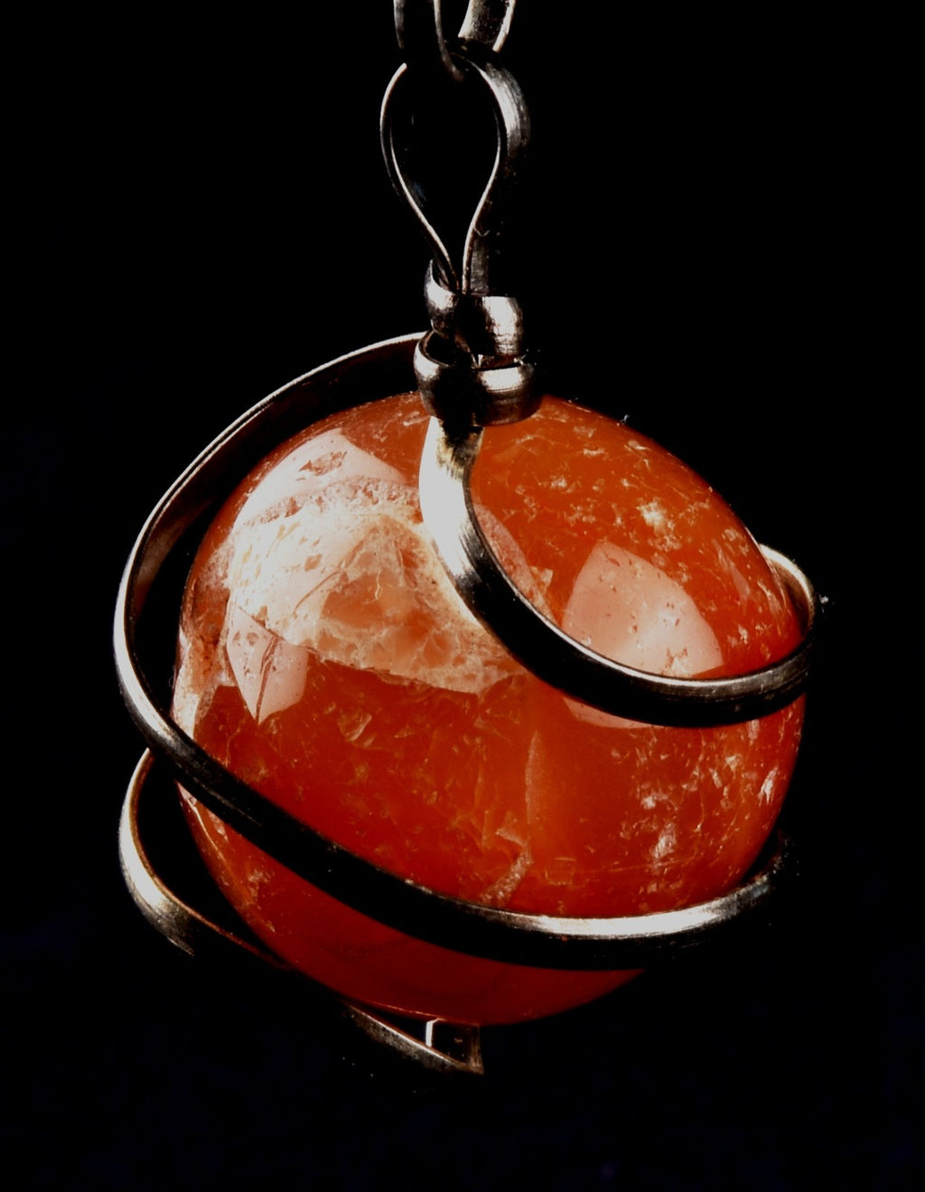 rare Carnelian sphere cave pendant   courage creativity shaman protection #8244