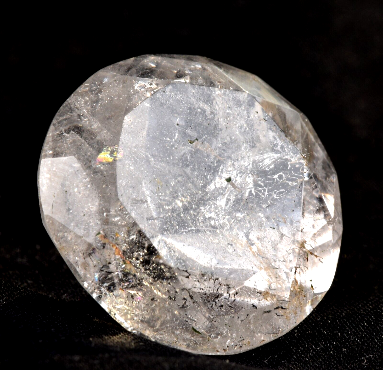 Satyaloka  golden healer rainbow  Brilliant cut Diamond crystal #7514