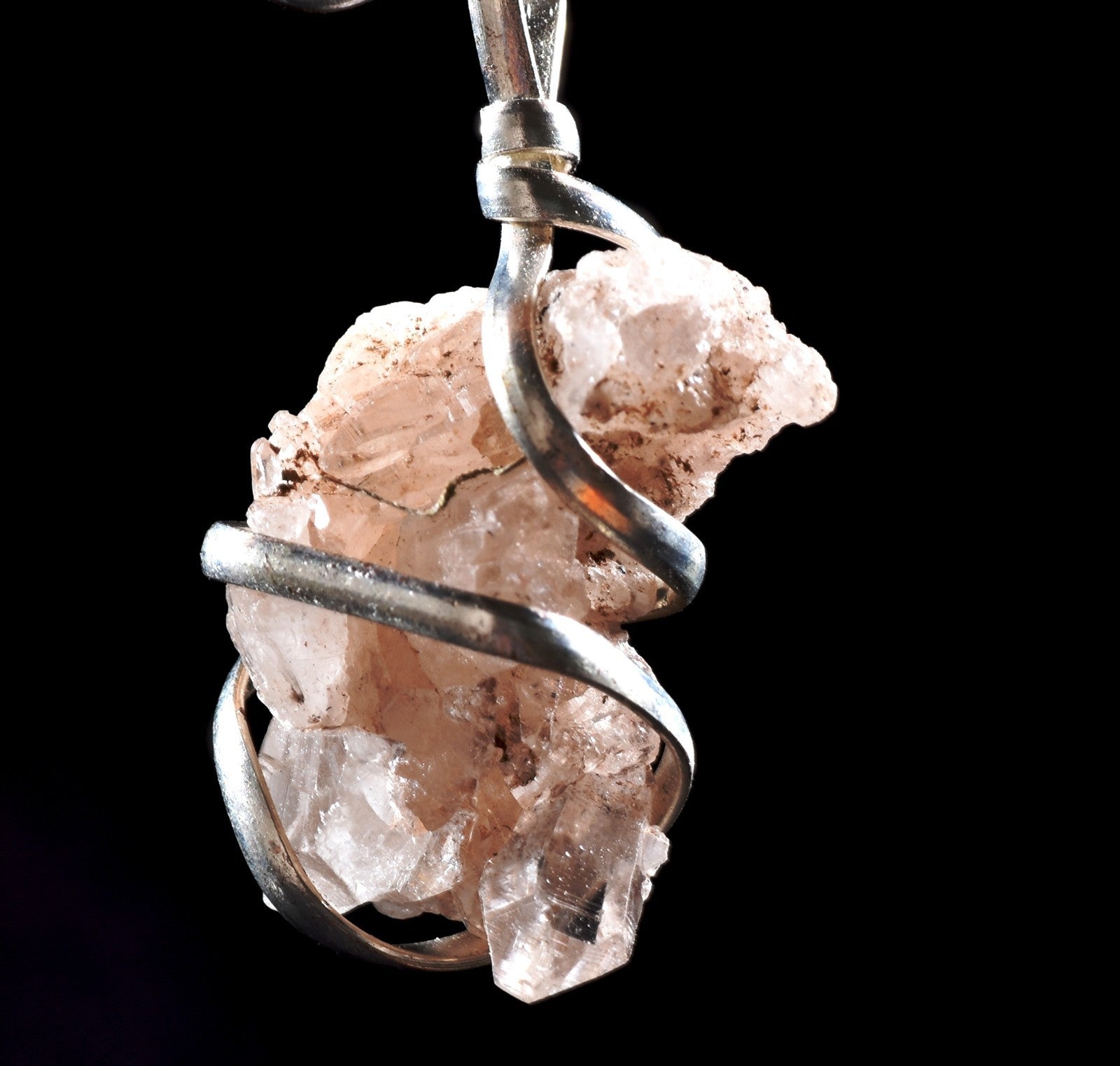 Himalayan lemurian with key wire  pendant essence of soul mate #1019