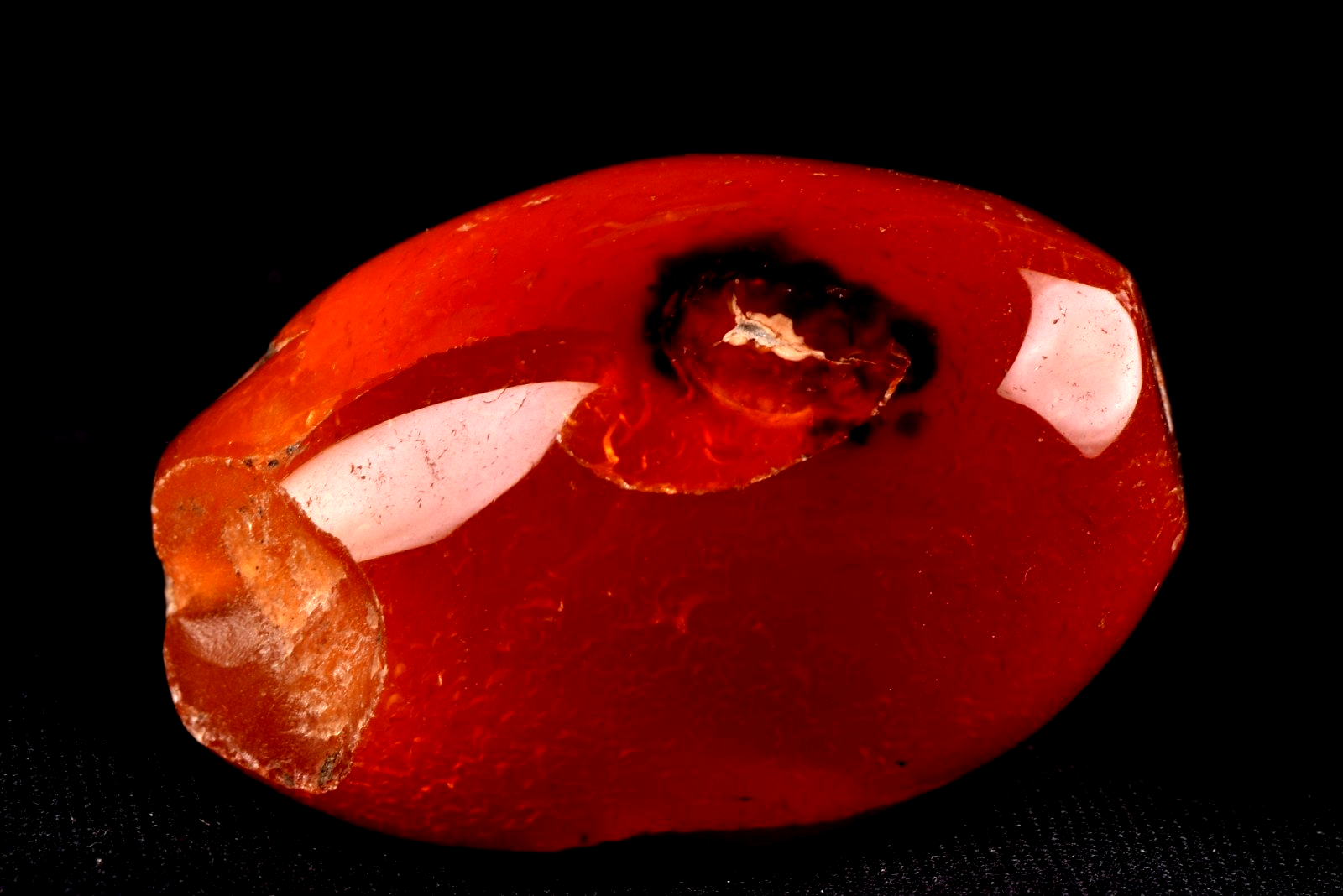 old mystic Carnelian pema raka  bead ''sanctified scar'', medicine man # 8027