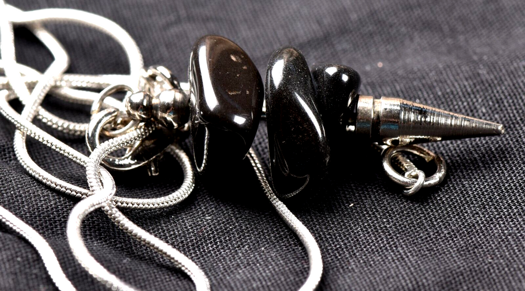 Black turmaline  deflacts nagativity cleans aura, double terminated pendulm#7534
