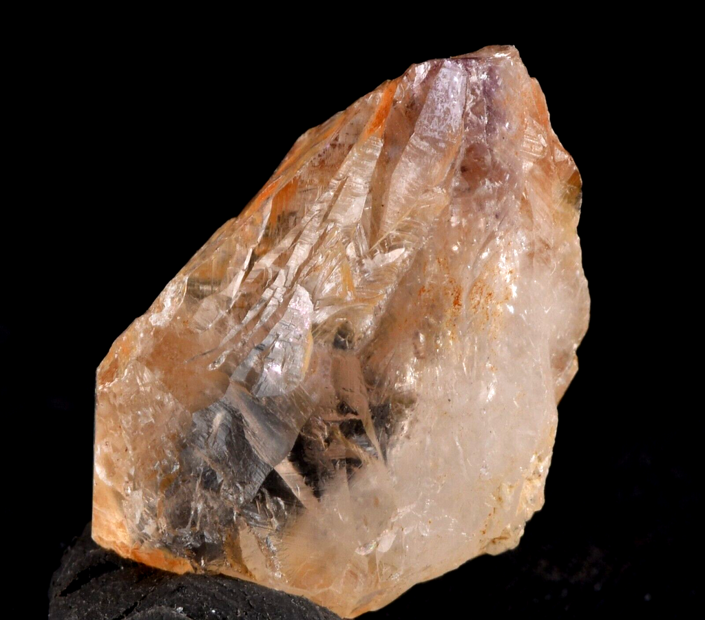 pink satyaloka region quartz with rare amethyst hue sat-chit ananda #7564