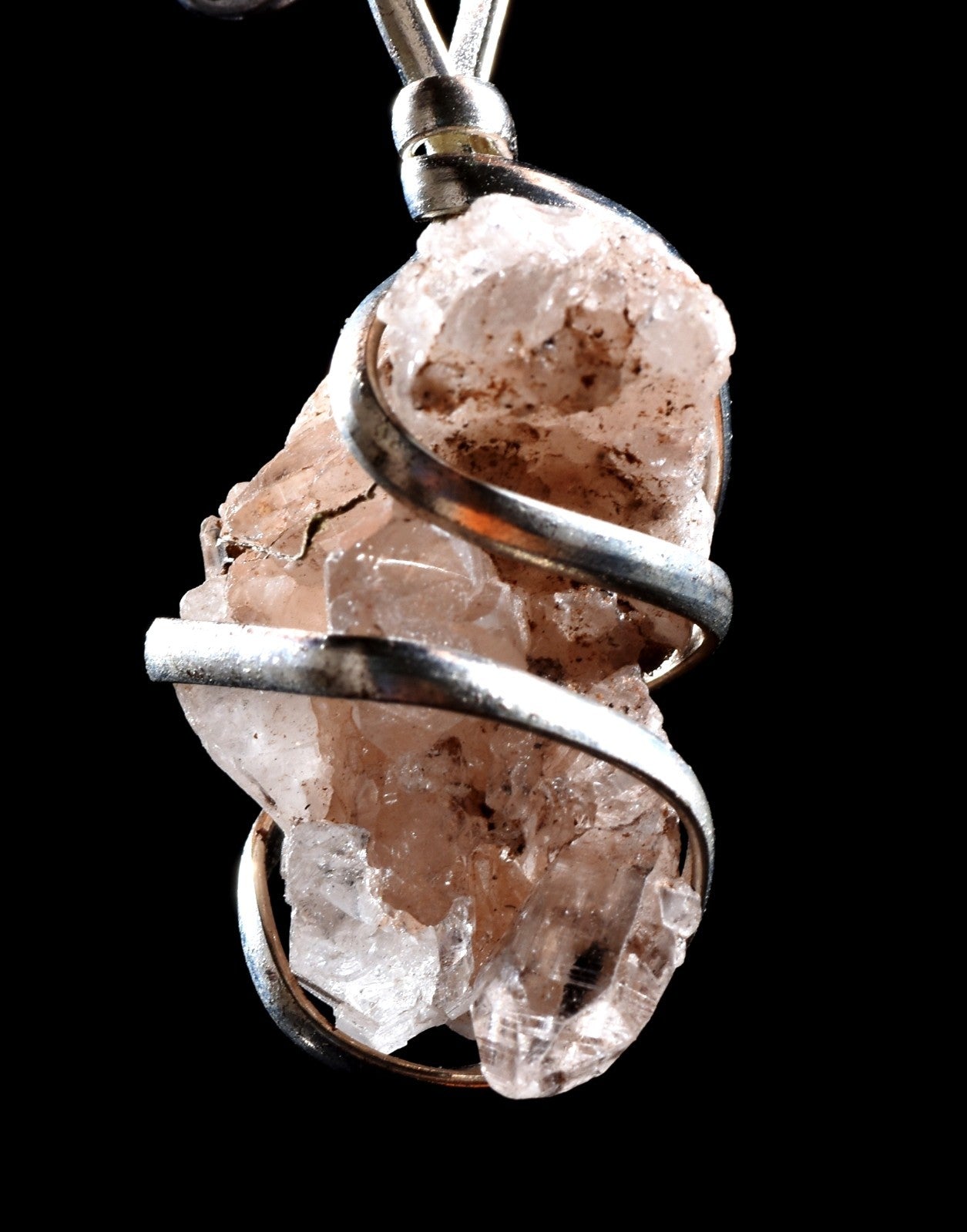 Himalayan lemurian with key wire  pendant essence of soul mate #1019