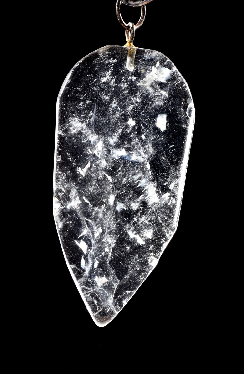 Satyaloka   quartz flat rainbow    pendant  synergy 12 crystal #1020