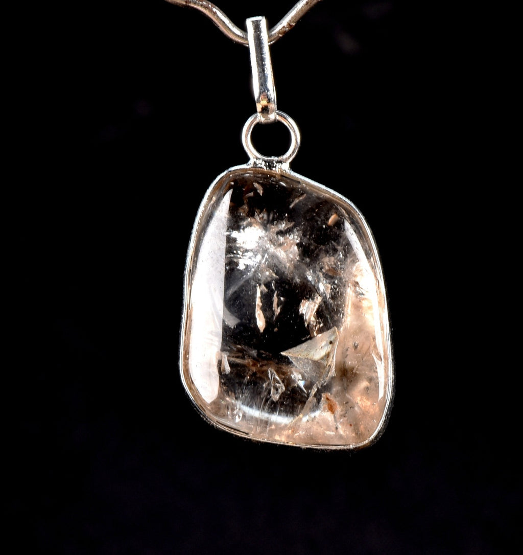 Golden brown  mystic manifestation quartz pendant shaman cleans aura, ,#7758