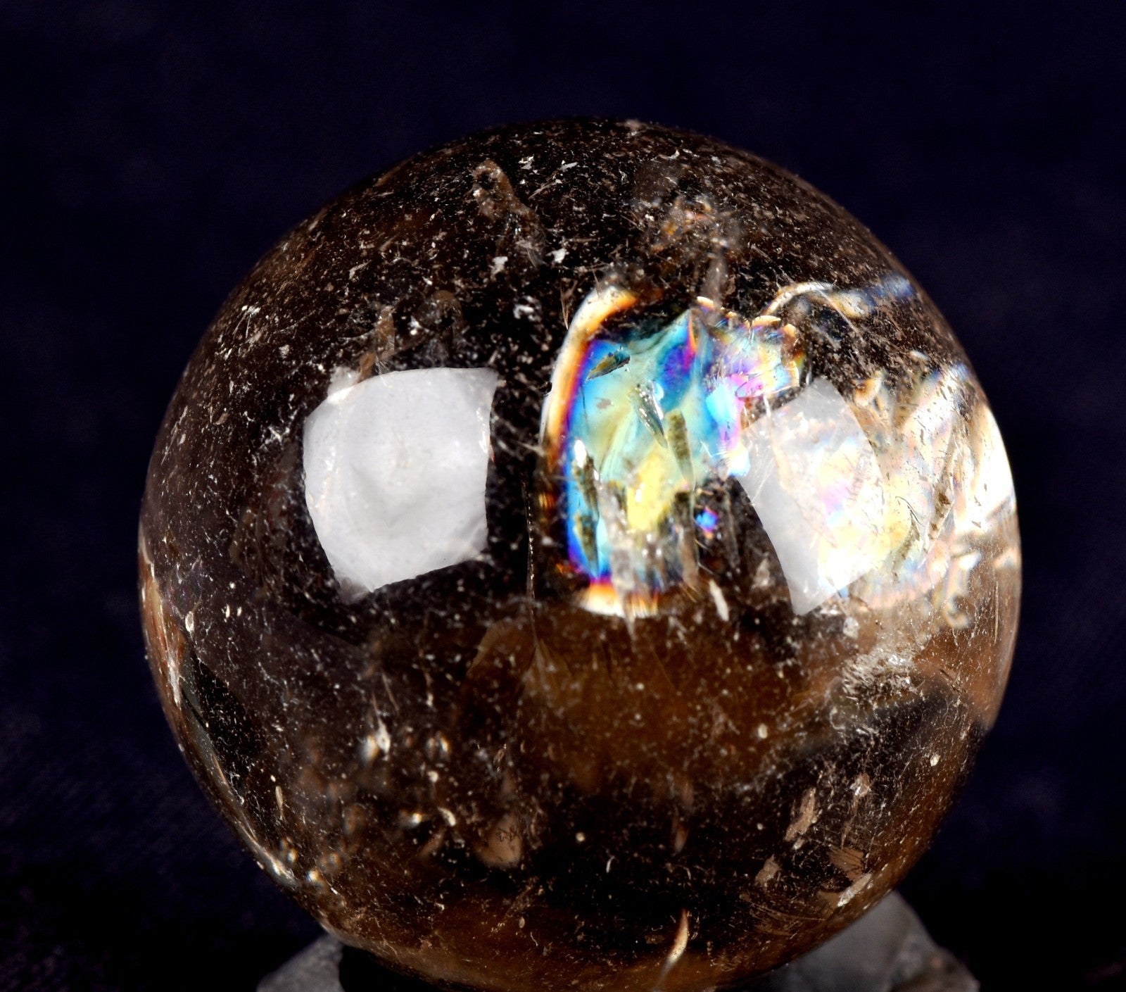 satyaloka  golden   quartz  scrying  sphere meditation rainbow fairies  # 7689