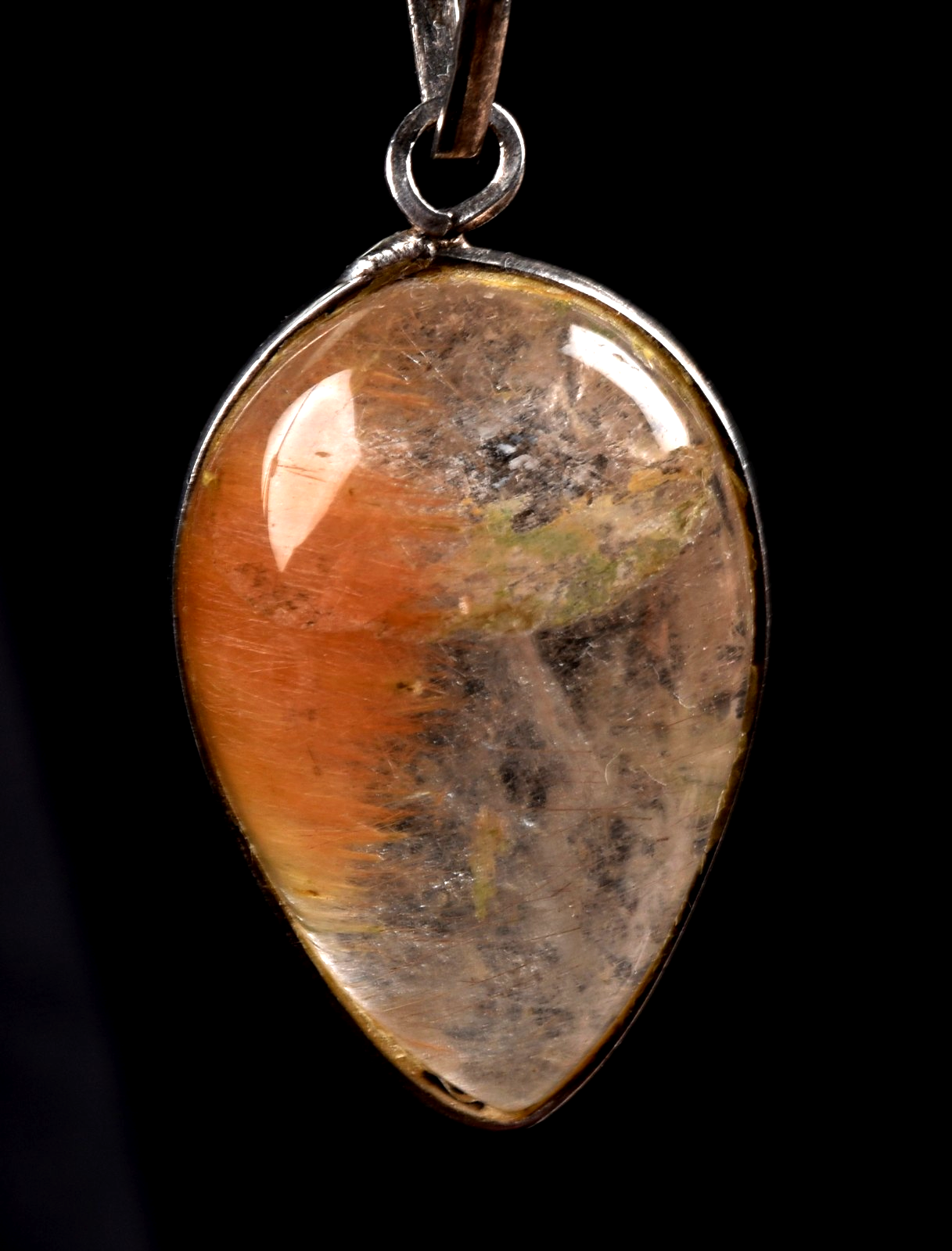 Golden  rutile  mystic pendant  cleans aura,scrying,removes negative energy#8212