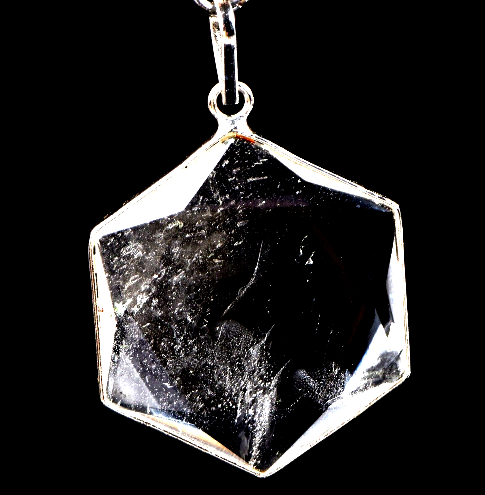 satyaloka Quartz Hexagonal Star Pendant with Phenomenal Energy |  7462