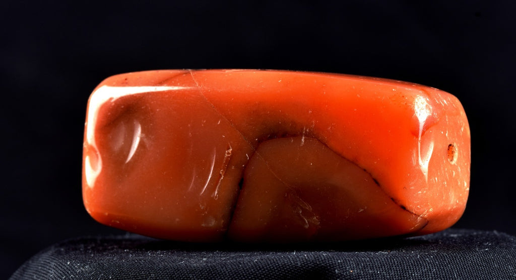 old  pema raka carnelian  sulemani  dzi/bhaisajyaguru/ rectangular bead  #8089