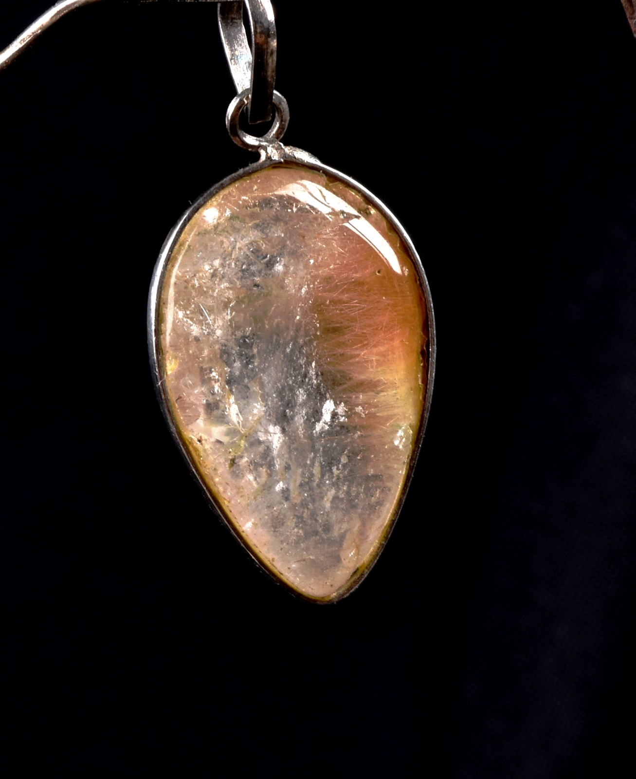 Golden  rutile  mystic pendant  cleans aura,scrying,removes negative energy#8212