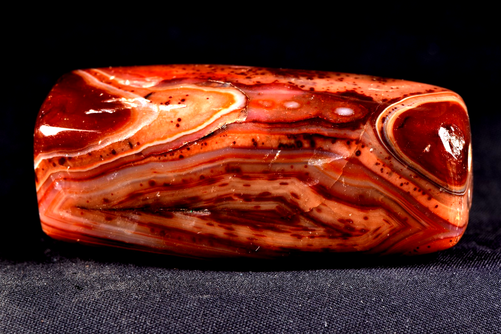 Mystic old  carnelian evil eye sulemani  dzi/bhaisajyaguru/ shaman bead  #8035