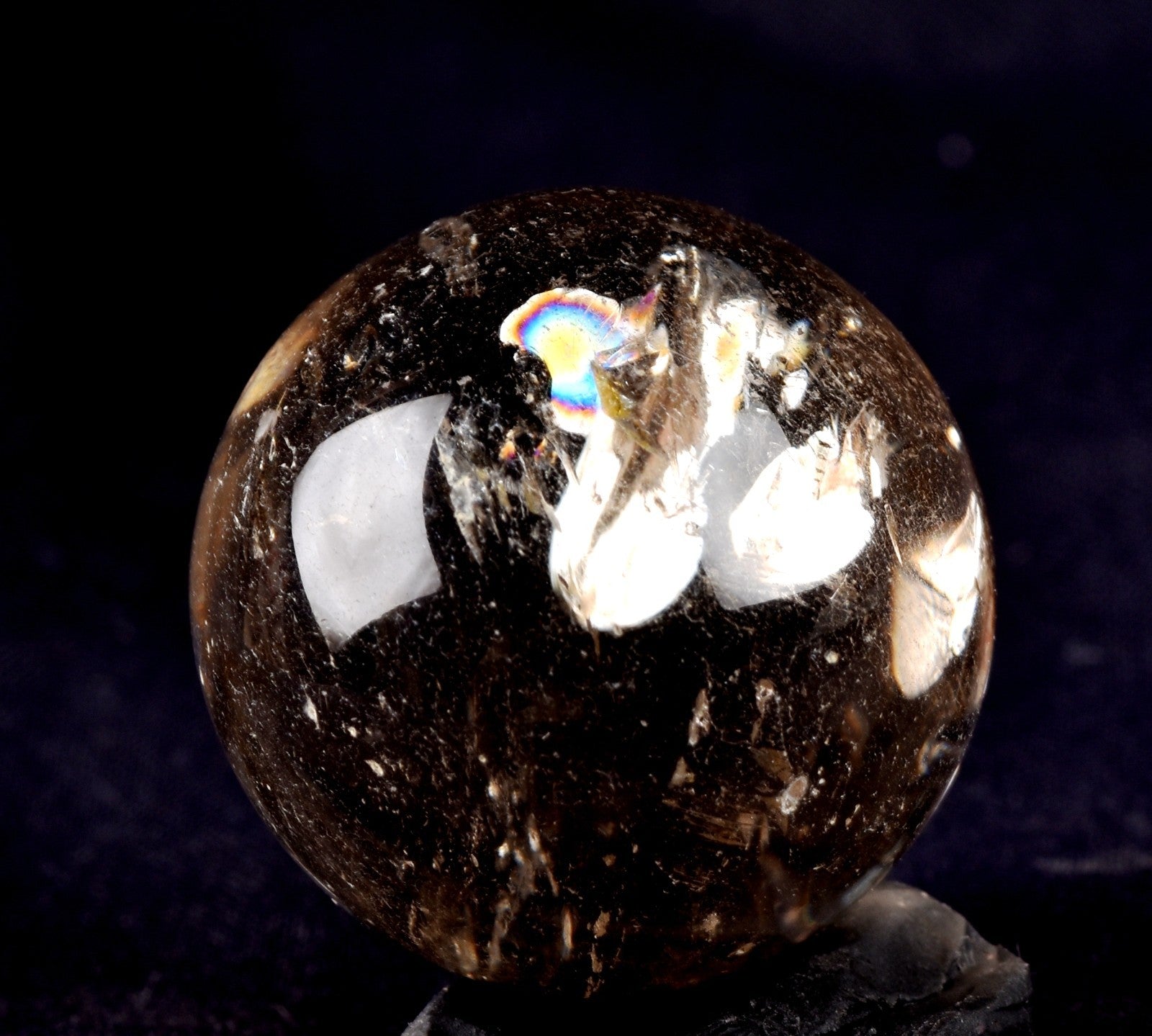 satyaloka  golden   quartz  scrying  sphere meditation rainbow fairies  # 7689
