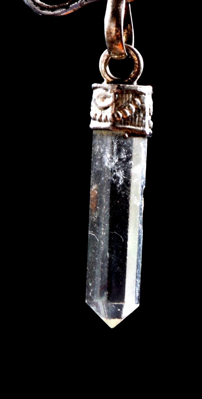 Satyaloka satyamani quartz  copper/ steel  pendant  synergy 12 crystal #1035