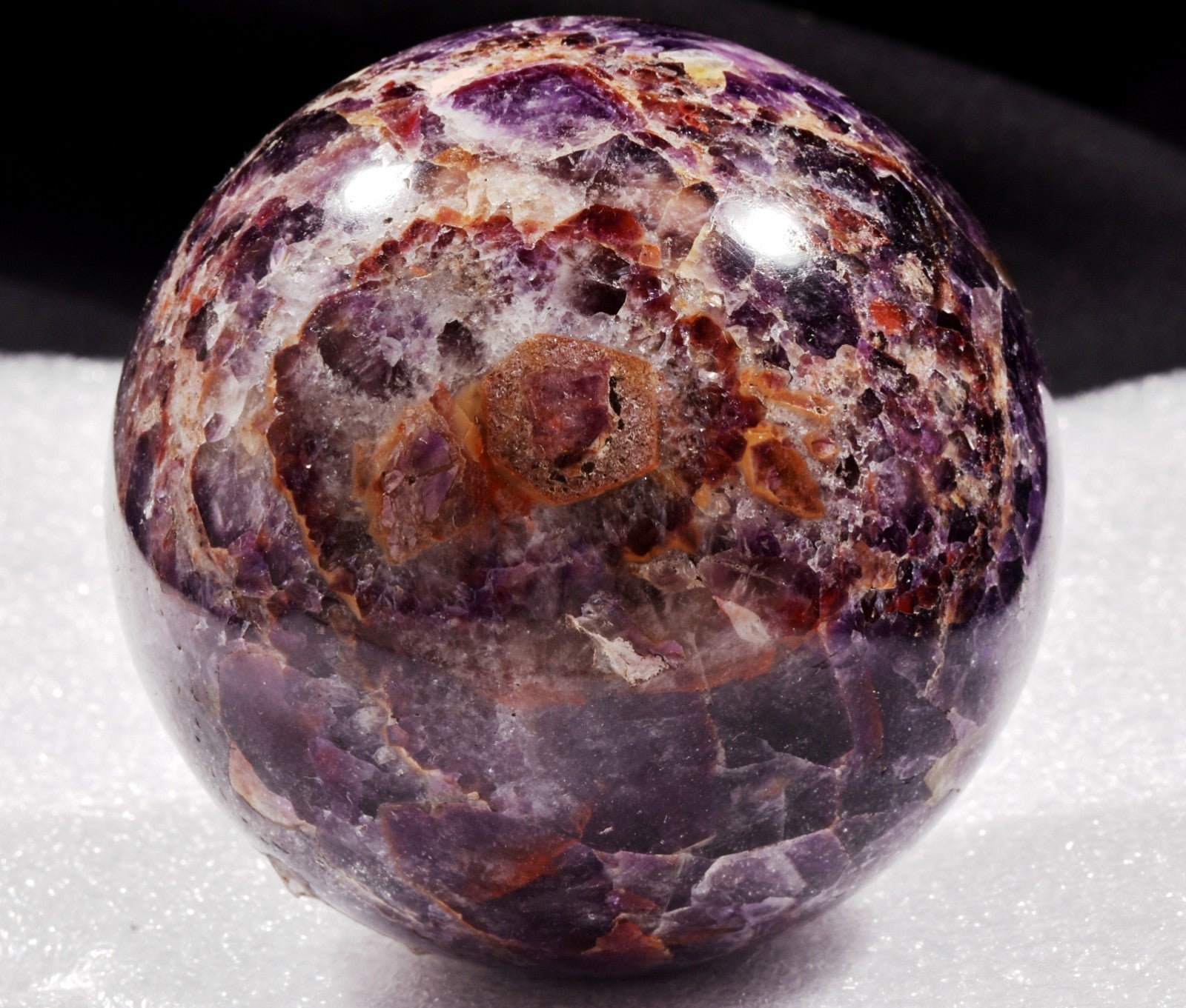 Super 7 melody stone ''evil eye'' chevron  rare  sphere for your altar  #1006