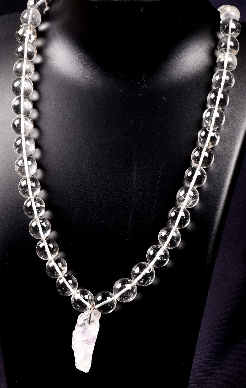 satyaloka  Azeztullite 108 beads rosary +satyaloka hexagonal pendant mala # 8148
