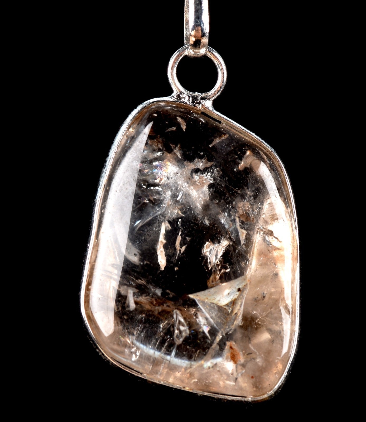 Golden brown  mystic manifestation quartz pendant shaman cleans aura, ,#7758