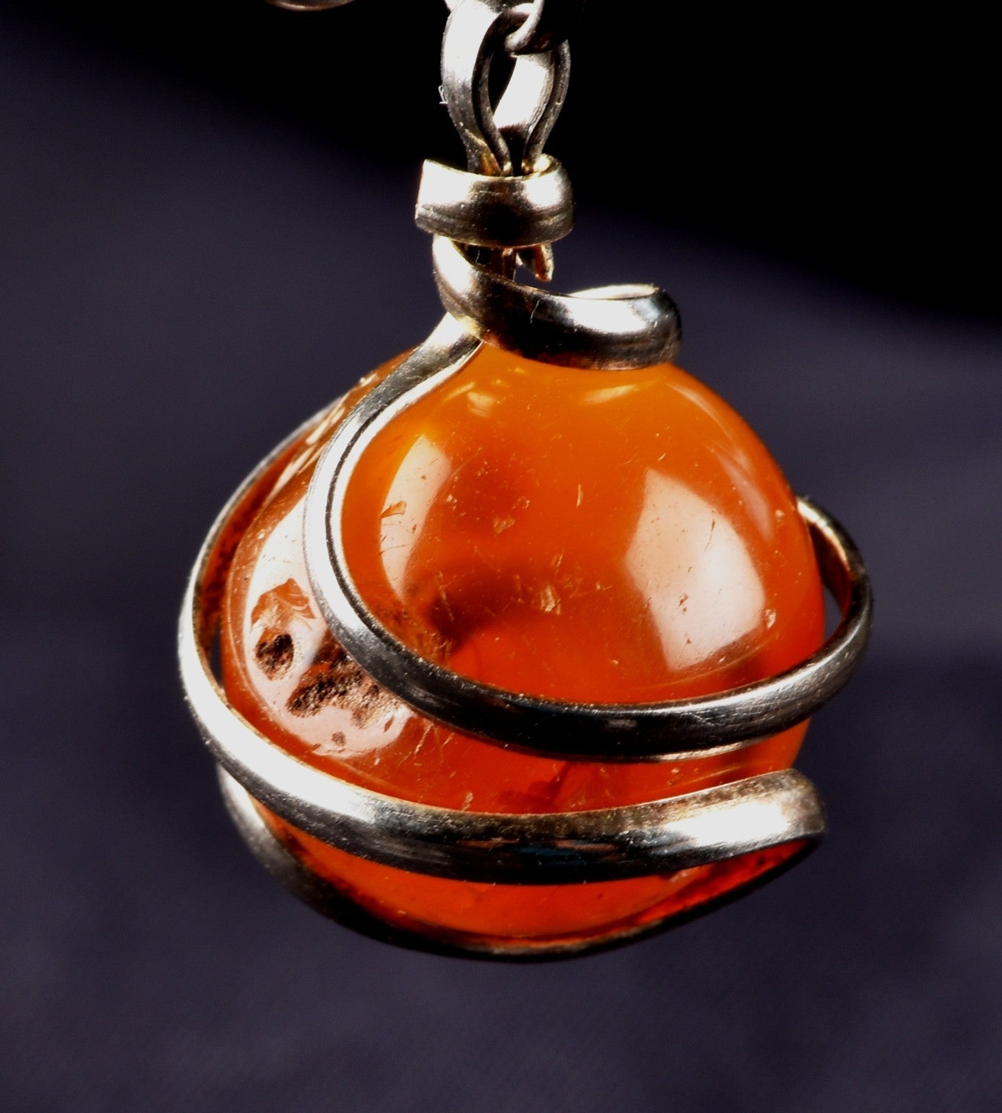rare Carnelian sphere cave pendant   courage creativity shaman protection #8257