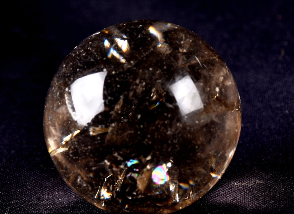 satyaloka  golden   quartz  scrying  sphere meditation rainbow fairies  # 7689