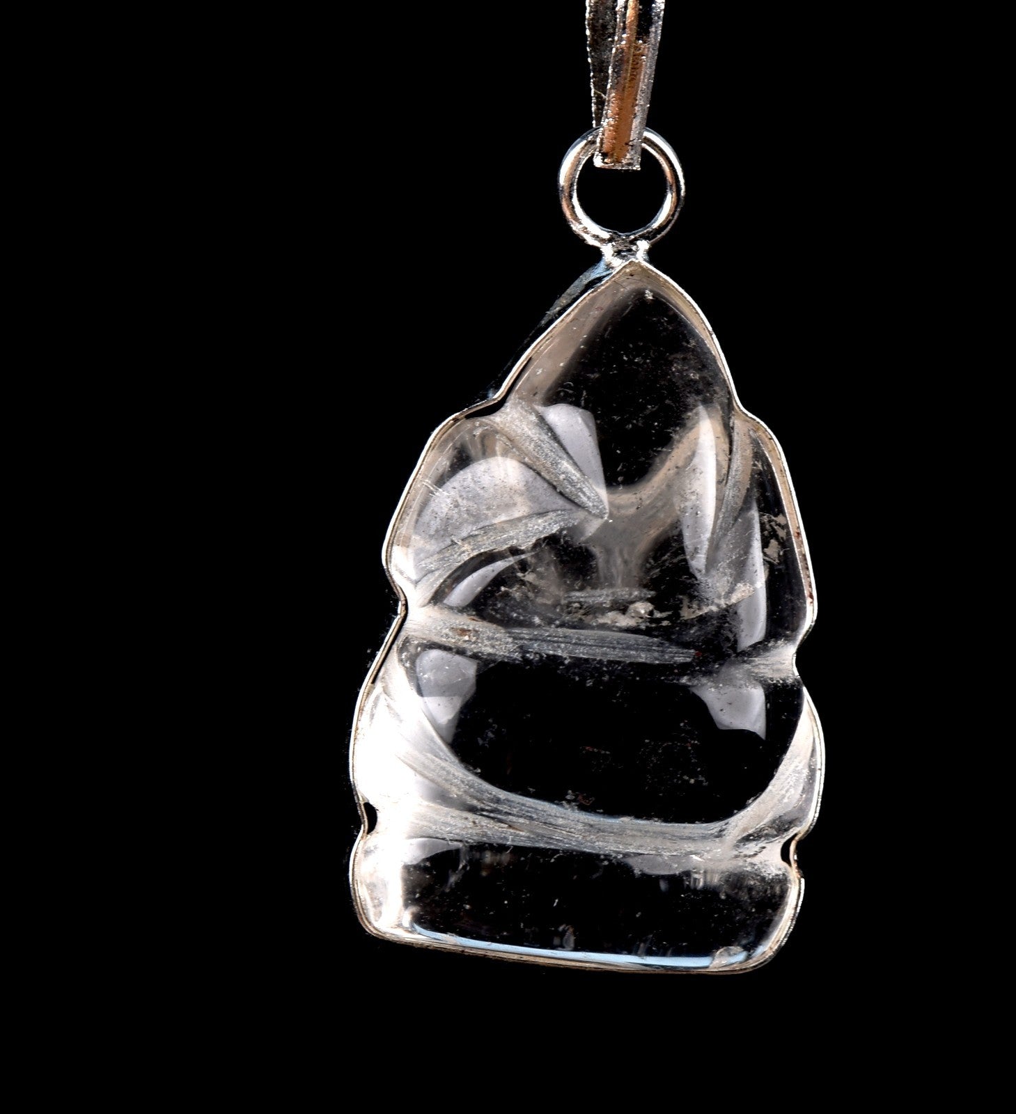 Satyaloka  quartz high frequency ganesh pendant# 7742