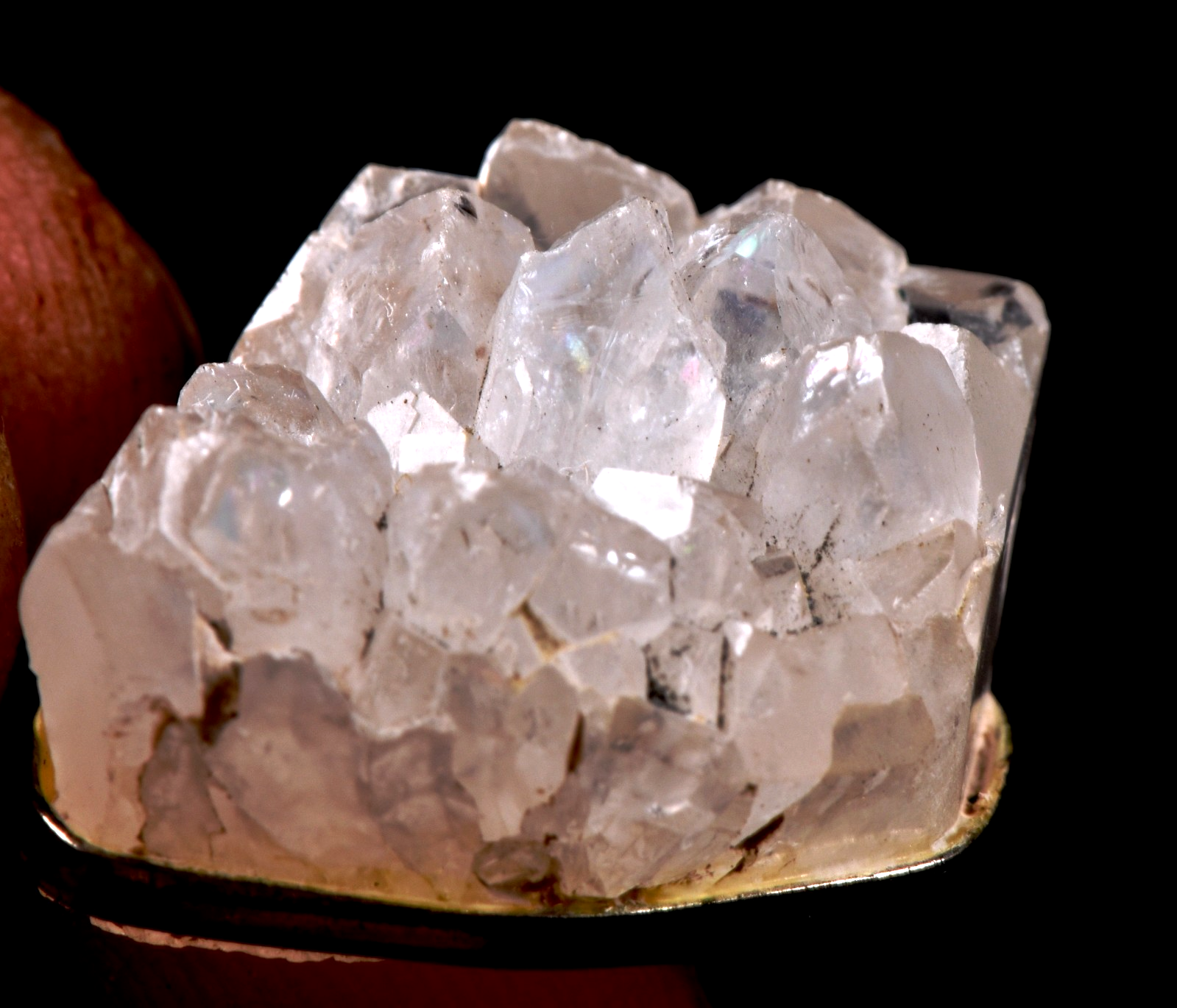 Anandalite  Rainbow quartz, Aurora  multi flash iridecent crystal pendant #7667
