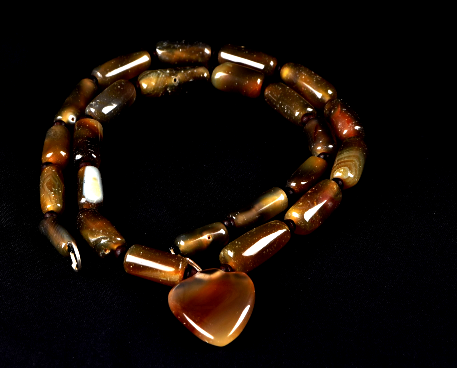 old sulemani  dzi/bhaisajyaguru/ shaman bead necklace with  reach patina #7892