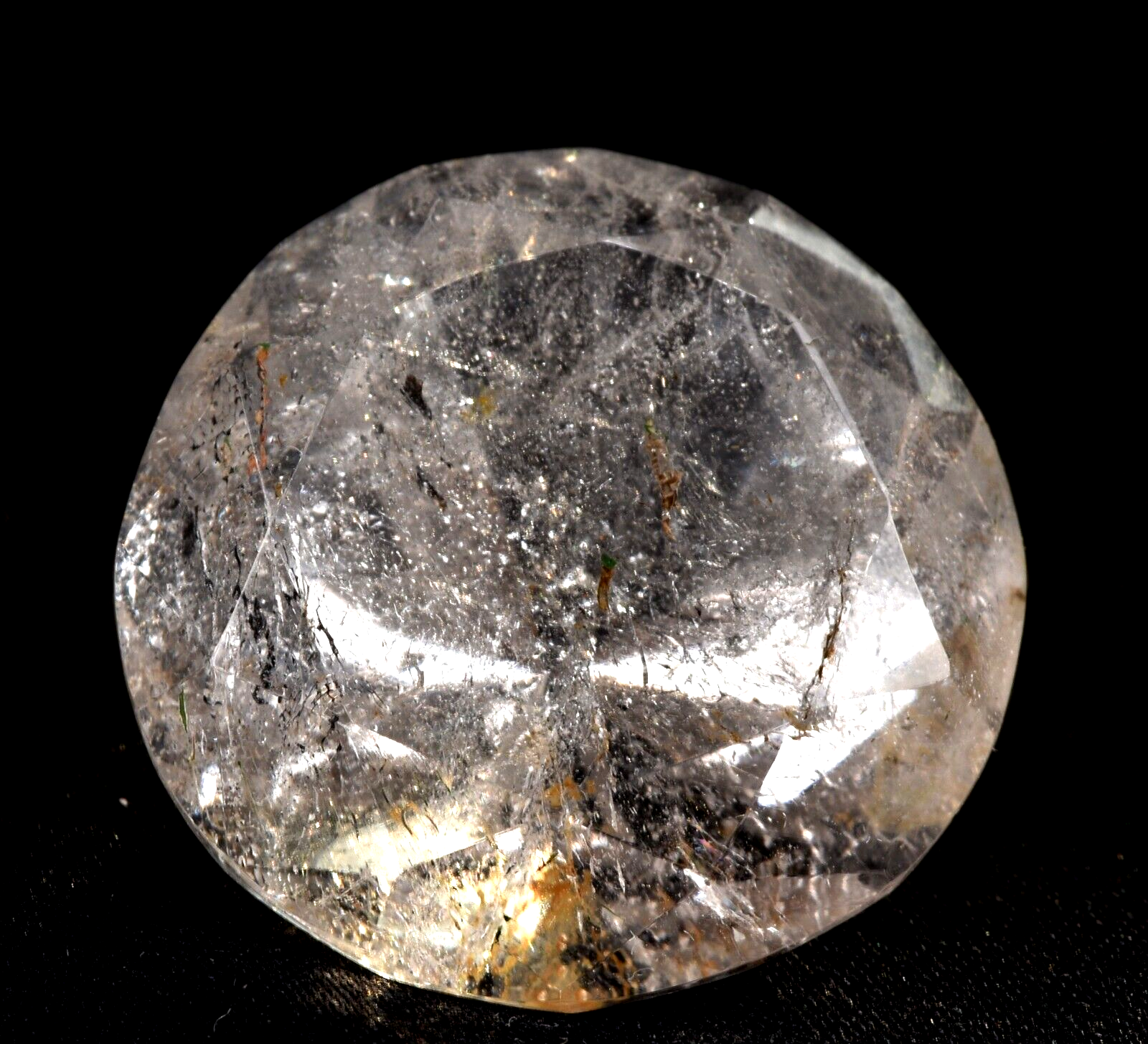 Satyaloka  golden healer rainbow  Brilliant cut Diamond crystal #7514